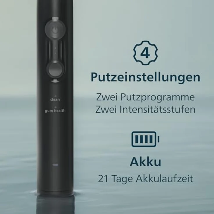 Philips Sonicare Series 4000 HX4044/52, Elektrische Schallzahnbürste mit Drucksensor, 4 Putzeinstellungen, 21 Tage Akkulaufzeit, Reiseetui, Schwarz – Bild 5