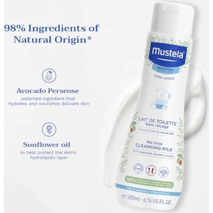 Mustela No Rinse Reinigungsmilch 200 ml mit reinigender Wirkung – Bild 4