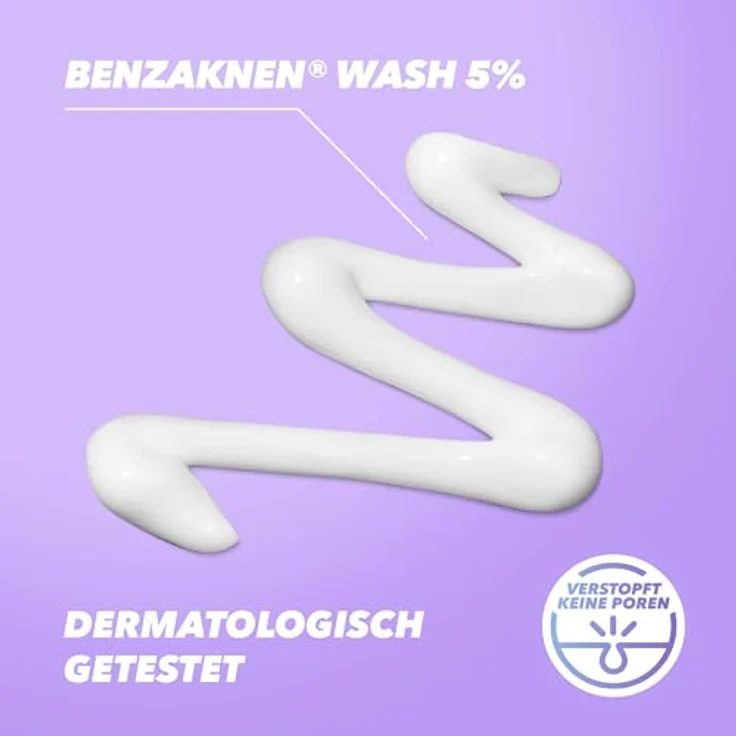 Benzaknen BENZAKNEN Wash 5%, 50g, Waschgel gegen Pickel & Mitesser bei leichter Akne auf Gesicht und Körper, für empfindlichere Haut geeignet, Mit BPO (Benzoylperoxid), Dermatologisch getestet – Bild 4