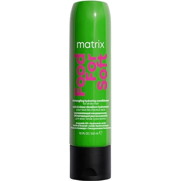 Matrix Conditioner für trockenes bis sehr trockenes Haar, Mit Avocado-Öl und Hyaluronsäure, Feuchtigkeitsspendend und glanzverleihend, Vegane Formel, Food For Soft, 1 x 300 ml