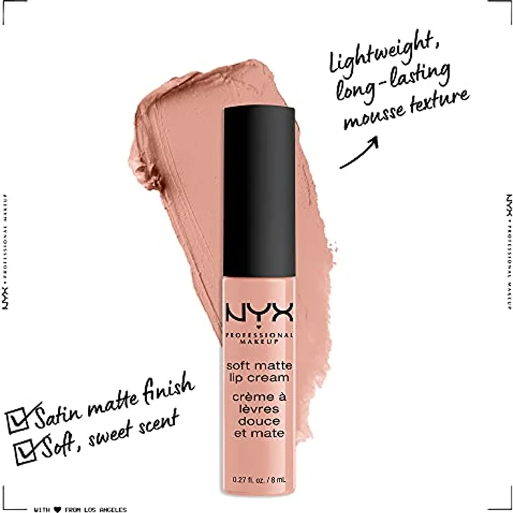 Nyx Professional Makeup Soft Matte Lip Cream, Cremiges Und Mattes Finish, Hochpigmentiert, Langanhaltend, Vegane Formel, Farbton: Cairo 8 ml – Bild 2