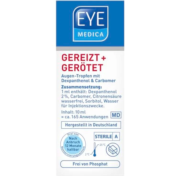 EyeMedica Augen-Tropfen Gereizt+Gerötet Augenpflegemaske 10 ml – Bild 6