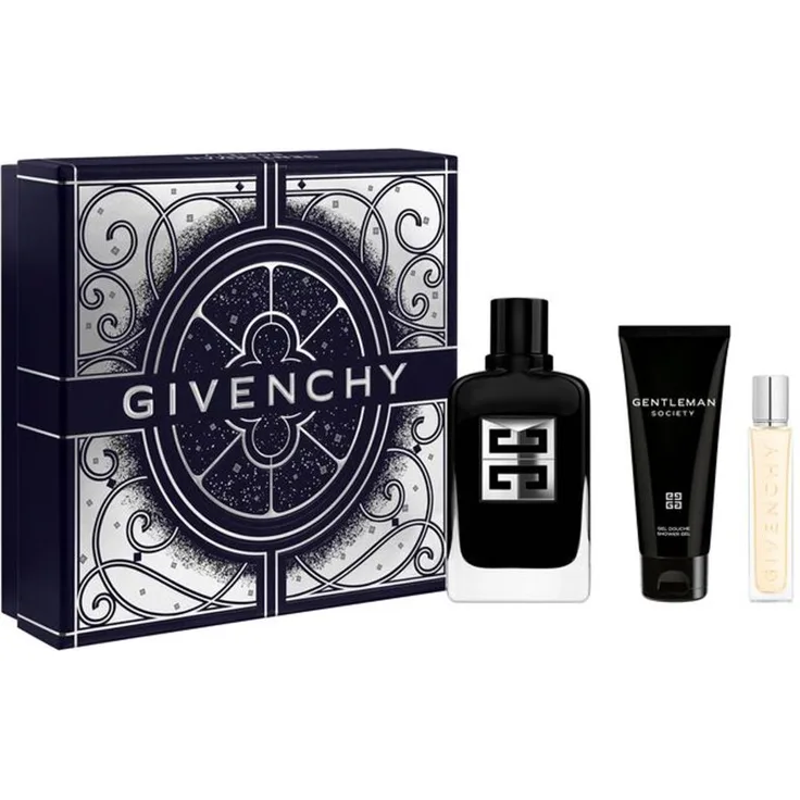 GIVENCHY Gentleman Society Geschenkset, Herren-Duftset mit Eau de Parfum 100 ml, nachfüllbar 12,5 ml und Duschgel 75 ml, luxuriöse Ausführung