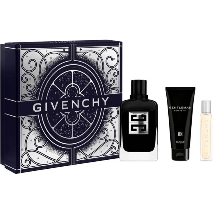 GIVENCHY Gentleman Society Geschenkset, Herren-Duftset mit Eau de Parfum 100 ml, nachfüllbar 12,5 ml und Duschgel 75 ml, luxuriöse Ausführung