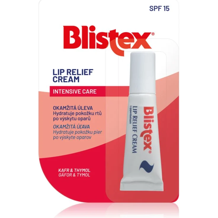 Blistex Lip Relief Cream, Lippenbalsam für trockene und rissige Lippen, SPF 15, 6 ml