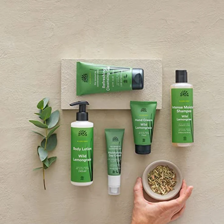 URTEKRAM Wild Lemongrass Conditioner 180 ml, pflegende Spülung für trockenes Haar mit Aloe Vera und erfrischendem Duft von wildem Zitronengras – Bild 5