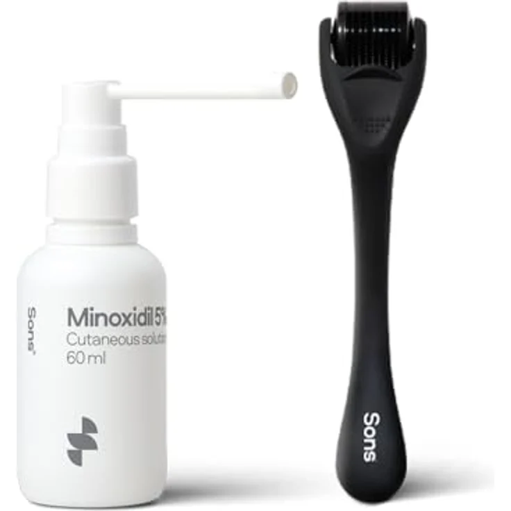Sons Minoxidil 5% Lösung mit Derma Roller für Männer, fördert Haarwachstum und -dichte, 60 ml – Bild 1