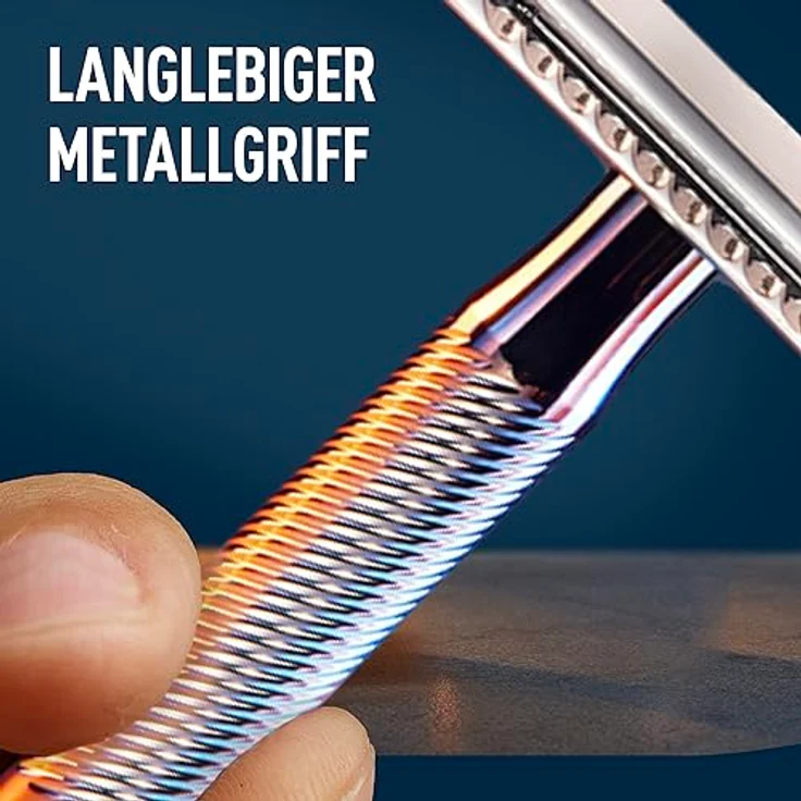 King C. Gillette Double Edge Safety Razor, Rasierhobel für Männer, + 5 Klingen – Bild 5