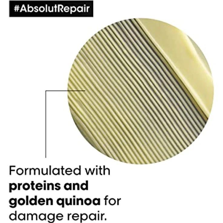 L´Oréal Professionnel Série Expert Absolut Repair Gold Quinoa + Protein Golden Masque pflegende Haarmaske für stark geschädigtes Haar 250 ml – Bild 6
