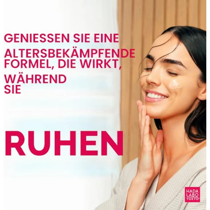 Hada Labo Tokyo Red Nachtcreme 40+, regenerierende Anti-Aging-Gesichtscreme mit Hyaluronsäure, Squalan und Kollagen, 50 ml – Bild 5