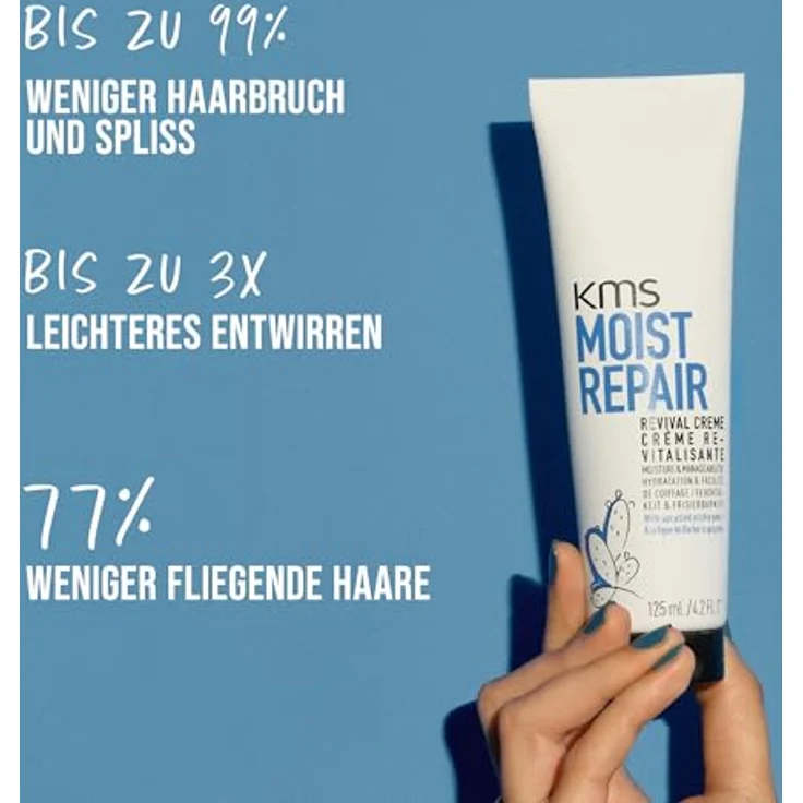 KMS MOISTREPAIR Revival Creme 125 ml – Leave-In Pflege für geschädigtes & trockenes Haar – 99% Reduktion von Haarbruch & Spliss, vegan, silikonfrei – Bild 2