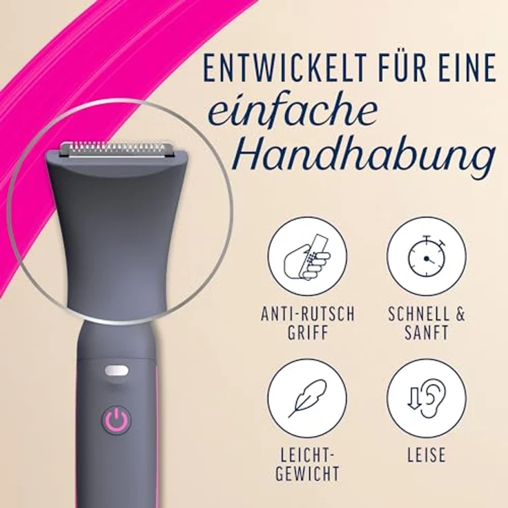 Veet Haartrimmer Damen Expert Intimate All In One Trimmer, präzise Intimpflege und Gesichtshaarentfernung, ergonomisches Design, wasserdicht, umfangreiches Zubehör – Bild 5