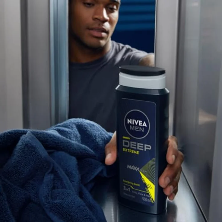 NIVEA MEN DEEP SPORT Duschgel, 500 ml, 99 % biologisch abbaubare Formel mit dermatologisch bestätigter Hautverträglichkeit und frischem Duft – Bild 4