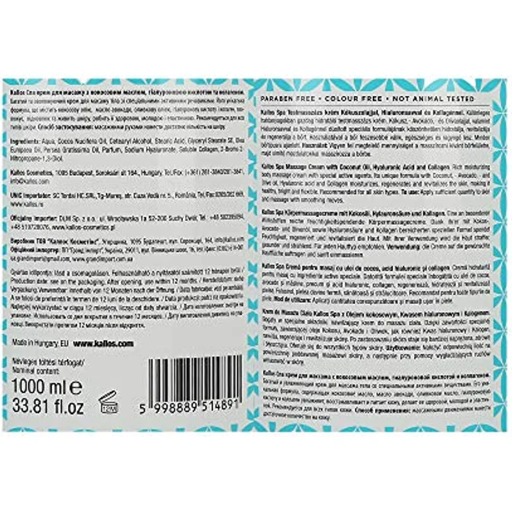 Kallos Spa Massage Cream 1000 ml  – Bild 2