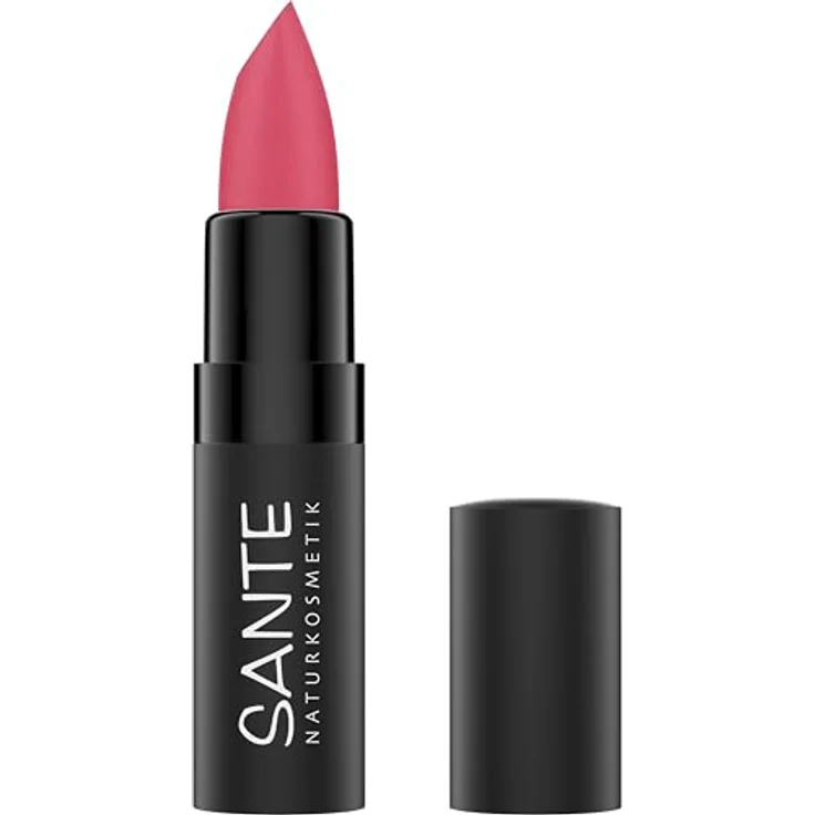 SANTE Naturkosmetik Ultra Matt Lipstick 01 Soft Coral, pudrig-matter Lippenstift mit Squalan und Hyaluron, 4,55g – Bild 1