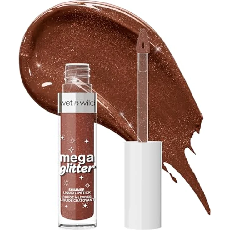 wet n wild Megaglitter Shimmer Liquid Lipstick, veganer Lippenstift mit schimmerndem Finish, 2,8 ml – Bild 1