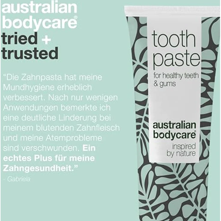 Zahnpasta mit Teebaumöl, Kokosnuss & Zink - 75 ml | Bekämpft Bakterien | Gegen Plaque auf den Zähnen | Tägliche Pflege bei Paradentose und blutendem Zahnfleisch – Bild 5