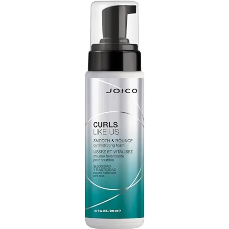 Joico Curls Like Us Smooth & Bounce, Haarschaum für Locken mit leichtem Halt, 200 ml, Frizz- und Feuchtigkeitschutz für 72 Stunden