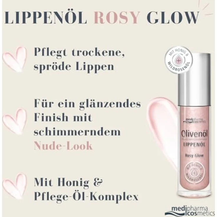 Dr. Theiss Olivenöl Lippenöl, rosy glow, 4 ml, feuchtigkeitsspendende Lippenpflege – Bild 3