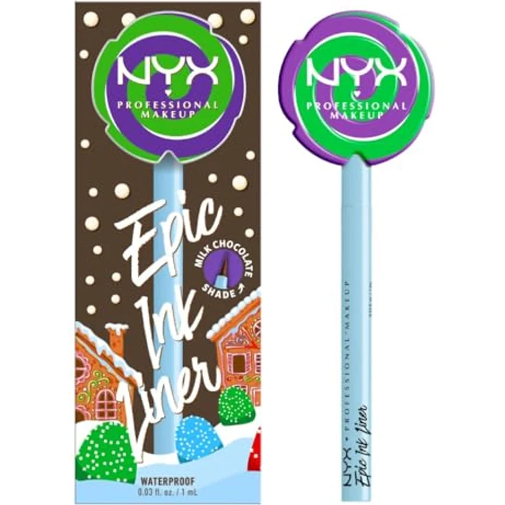 NYX PROFESSIONAL MAKEUP Candy Swirl Liner, wasserfester Eyeliner mit flexibler Pinselspitze, für definierte Lidstriche, Farbe: Milk Chocolate – Bild 1