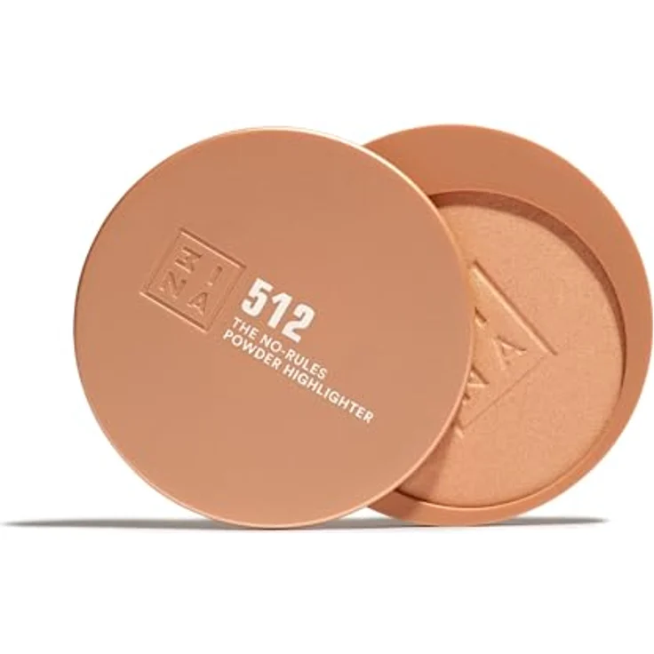 3INA MAKEUP The No-Rules Powder Highlighter 512, 3-in-1 Kompaktpuder für Augen, Lippen und Wangen, Gold, mit Hyaluronsäure und Ceramiden, leichtes, talkfreies Puder, vegan, cruelty-free – Bild 1