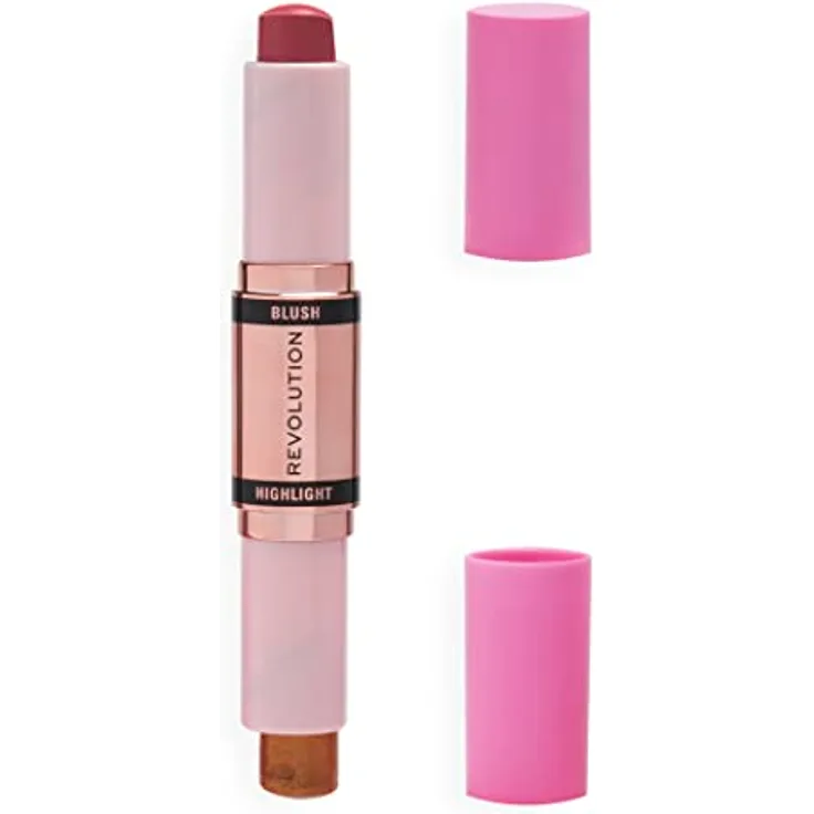 Makeup Revolution, Blush & Highlight Stick, Errötendes Rosa, Gesicht erröten und Highlighter, 4.3g