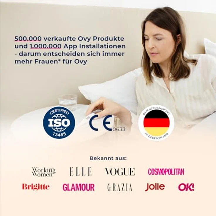 Ovy Basalthermometer, 1 Stk, zur Zykluskontrolle mit App (iOS & Android) von Ovy / Kinderwunsch, Baby Fieberthermometer oder hormonfreies Leben – Bild 5