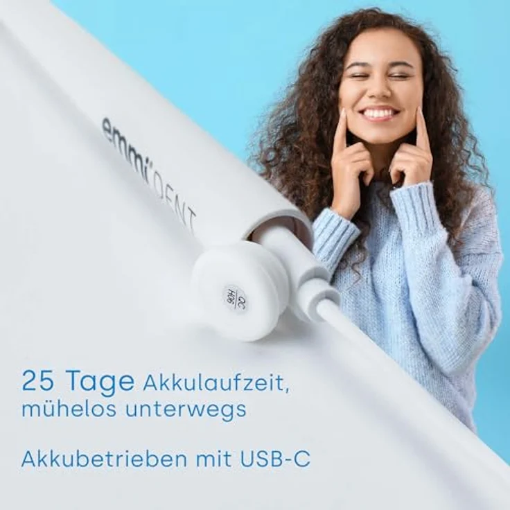 Emmi-dent Schallzahnbürste Sonic To Go, kabellos mit 25 Tagen Laufzeit, 3 Putzmodi, 20.000 Schwingungen/Min, inklusive Etui, Zahncreme & 2 Bürstenköpfen – Bild 5