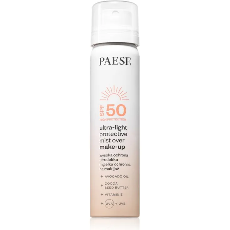 Paese Ultra-light Protective Mist Over Make-up, Fixierspray mit SPF 50 für Gesicht, 75 ml
