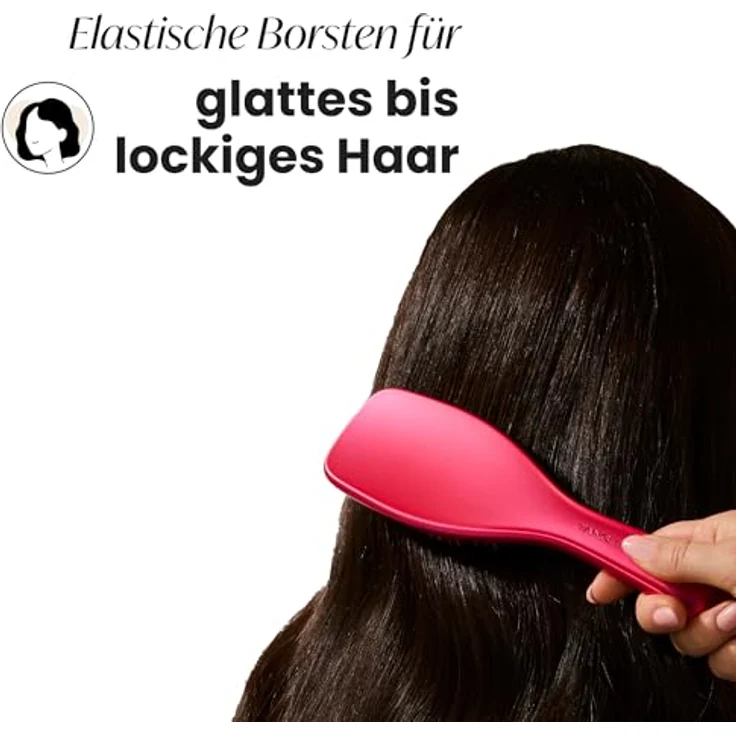 Tangle Teezer Ultimate Detangler Haarbürste, Entwirrungsbürste für nasses & trockenes Haar, 325 Zwei-Stufen-Borsten, Afterparty Rosa mit Chrom-Finish – Bild 3