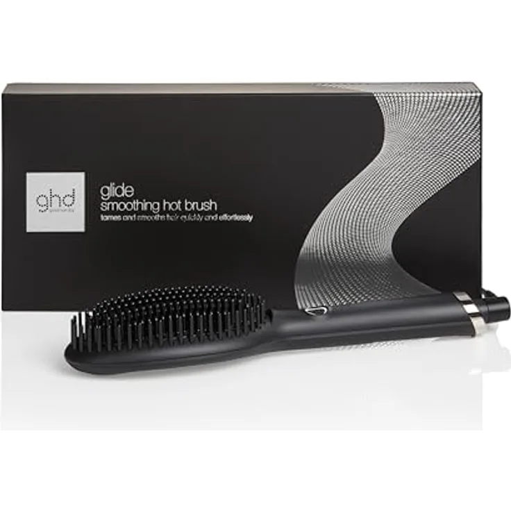 ghd glide - Thermische Haarbürste für ein müheloses, natürliches, glattes Finish, mildert Kräuselungen und beseitigt Kräuselungen, Keramik, optimale Kämmtemperatur 185ºC, Ionentechnologie, schwarz