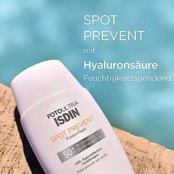 Isdin FotoUltra Spot Prevent LSF 50+, Fusion Fluid Textur, sehr hoher Schutz, Verhindert Pigmentflecken, 50 ml – Bild 3