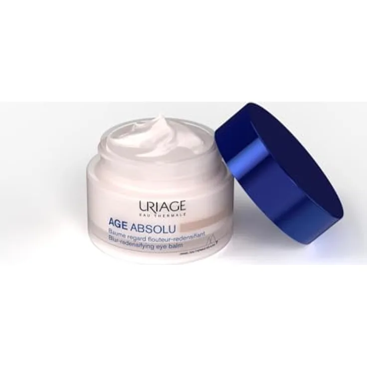 Uriage Age Absolu Redensifying Balm For Eyes, Augenbalsam 15 ml für Tag und Nacht, reduziert Fältchen und Schwellungen, mit Hyaluronsäure und Peptiden