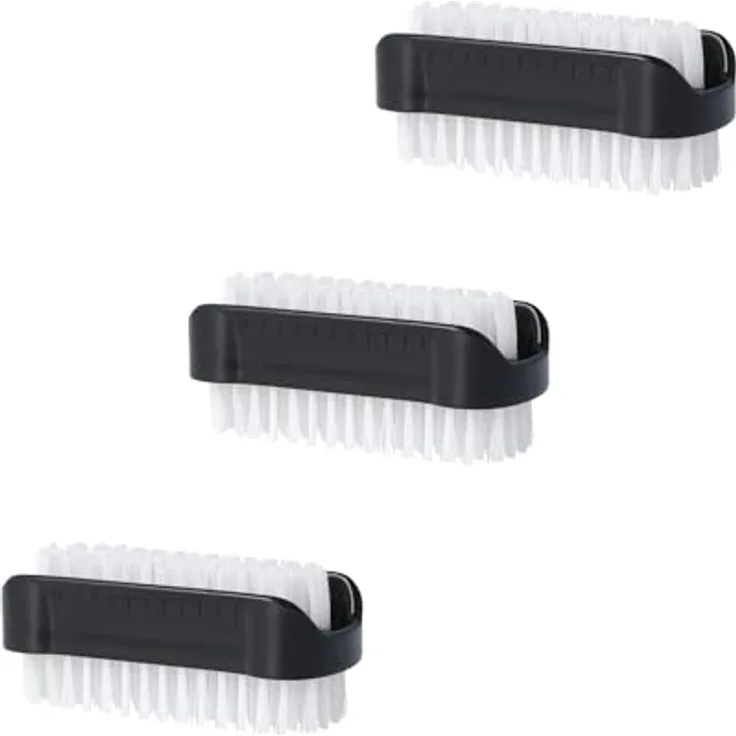 Parsa Beauty Handwaschbürste, doppelseitige Nagelbürsten im 3er Pack in schwarz