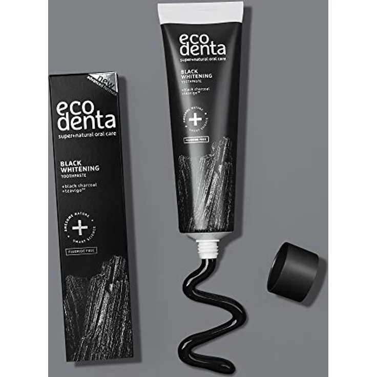 Ecodenta Aktivkohle Zahnpasta Weisse Zähne Ohne Fluorid 2 Pack I Schwarze Kohle Zahncreme Zahnaufhellung I Black Activated Charcoal Teeth Whitening Toothpaste 2x 100ml – Bild 5