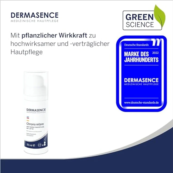 DERMASENCE Chrono retare Anti-Aging-Tagespflege LSF 50, 50 ml - Tagespflege mit hohem UV-Schutz, parfümfrei, vegan – Bild 2