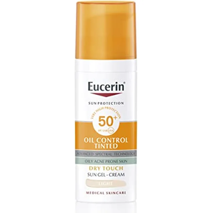 Eucerin Sun Face Oil Control Tinted Spf50 Light 50ml - Sonnenschutzmittel mit Farbpigmenten für fettige Haut