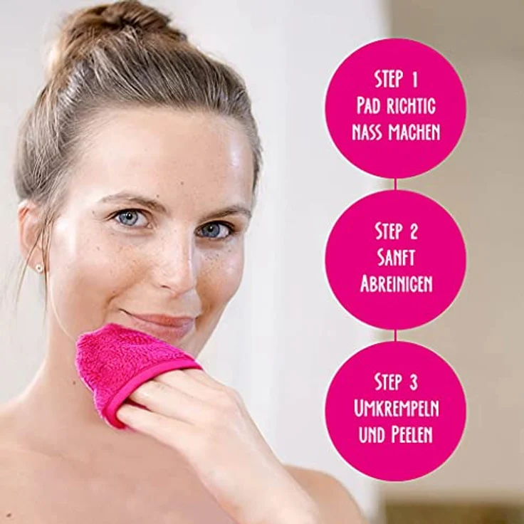 Der original MakeUp Radierer | Microfaser Abschminktuch (PAD | 2 Stück, Pink) – Bild 3