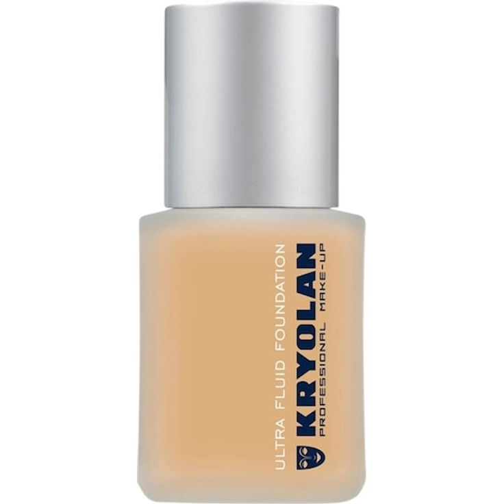 Kryolan Ultra Fluid Foundation, 30 ml, flüssige Textur mit leichter Deckkraft, transparentes Finish, glutenfrei, ohne Mineralöl