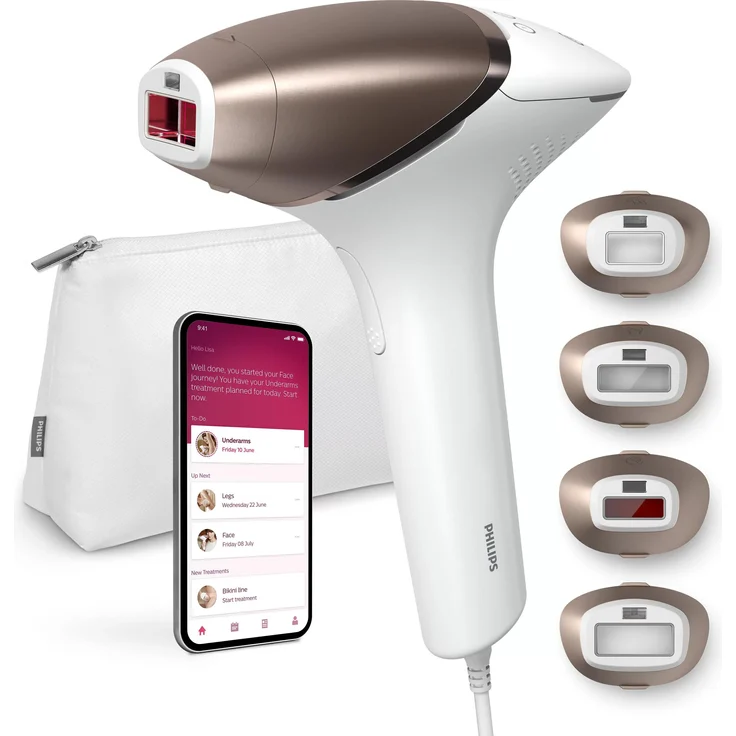 Philips Lumea IPL 8000 Series BRI948/00, IPL Haarentfernungsgerät mit SenseIQ Technologie, kabelgebunden, für bis zu 18 Monate seidig glatte Haut