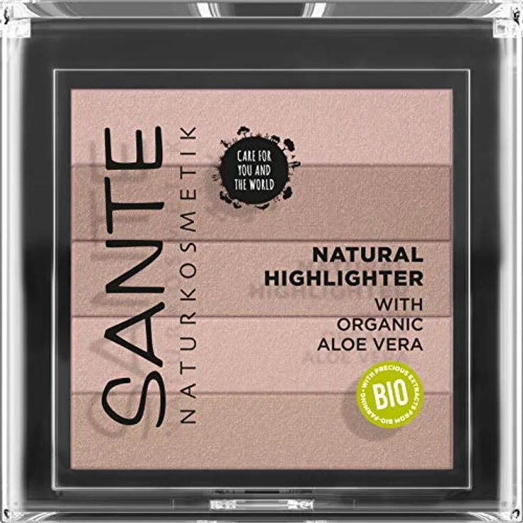 SANTE Naturkosmetik Natural Highlighter 01 Nude, Bronzer, mit lichtrefkletierenden Schimmerpigmenten für strahlende Highlights, natürlicher Glow, mit wertvolle Bio-Extrakten & Macadamiaöl, Vegan, 7g