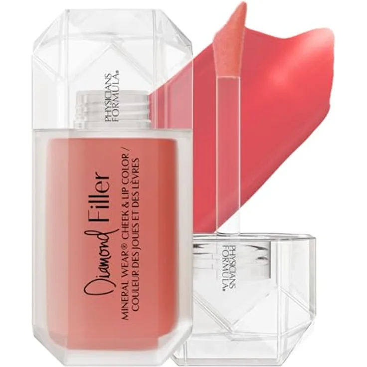 Physicians Formula Mineral Wear® Diamond Filler Lippenstift und Rouge, Multifunktional, Farbton Brilliant Peach, 7,3 ml
