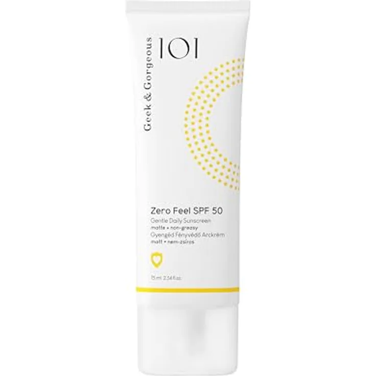 Geek & Gorgeous Zero Feel SPF 50, Tägliches Sonnenschutzmittel mit leichter, nicht-fettiger Formel, Breitband-Schutz SPF 50 & UVA-PF 30, alkoholfrei, 75ml