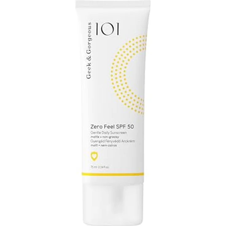 Geek & Gorgeous Zero Feel SPF 50, Tägliches Sonnenschutzmittel mit leichter, nicht-fettiger Formel, Breitband-Schutz SPF 50 & UVA-PF 30, alkoholfrei, 75ml – Bild 1