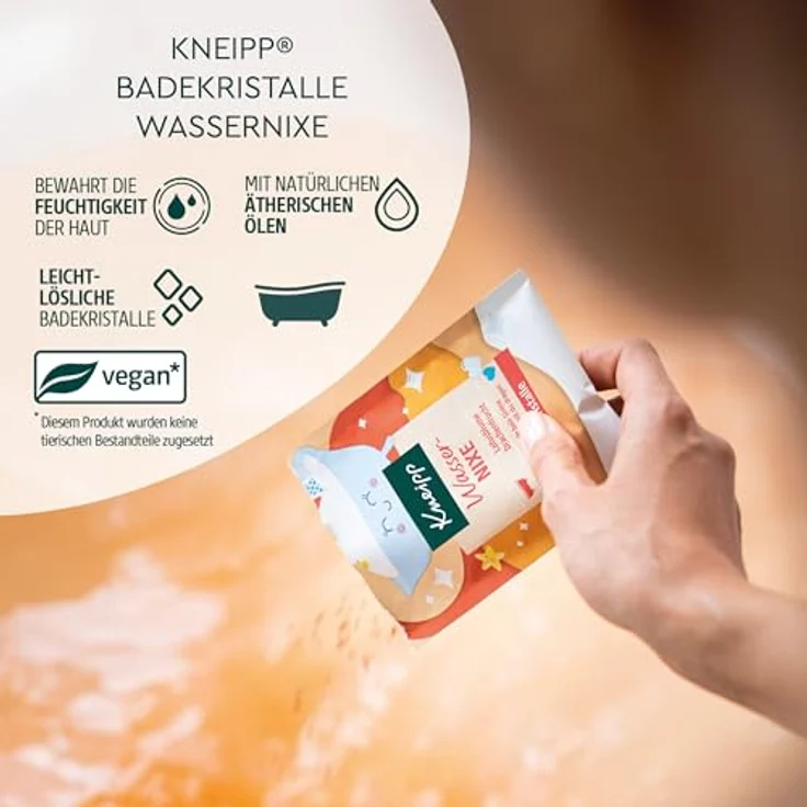 Kneipp Badekristalle Wassernixe - Badezusatz mit Lotusblume & Drachenfrucht, korallfarbenes Wasser, 60g – Bild 3