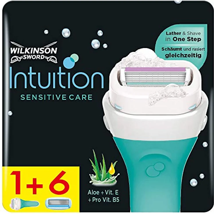 Wilkinson Sword Intuition Sensitive Care Damen Rasierer mit 6 Ersatzklingen – Bild 2