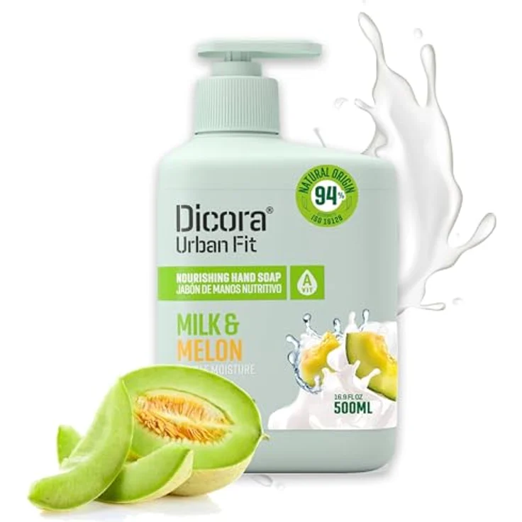 Dicora Urban Fit Jabón de Manos Vitamina A, Handseife mit Melon-Extrakt und Milchproteinen, 500 ml, Cruelty-Free – Bild 1