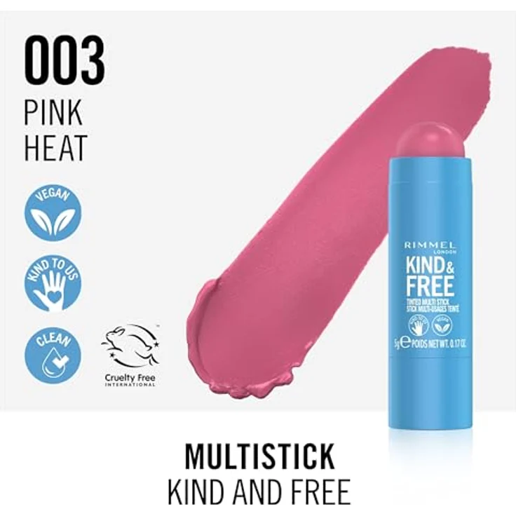 Rimmel London KIND & FREE tinted multi stick 5 gr, Rouge & Bronzer, cruelty-free, vegan, intensely hydrating formula, recyclable packaging – Bild 3