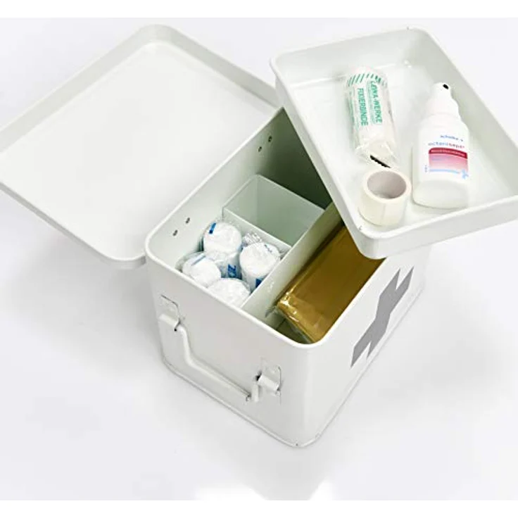 Zeller Present Erste Hilfe Set, Metallkoffer mit Trennwänden und herausnehmbarem Regal, lackiert – Bild 2
