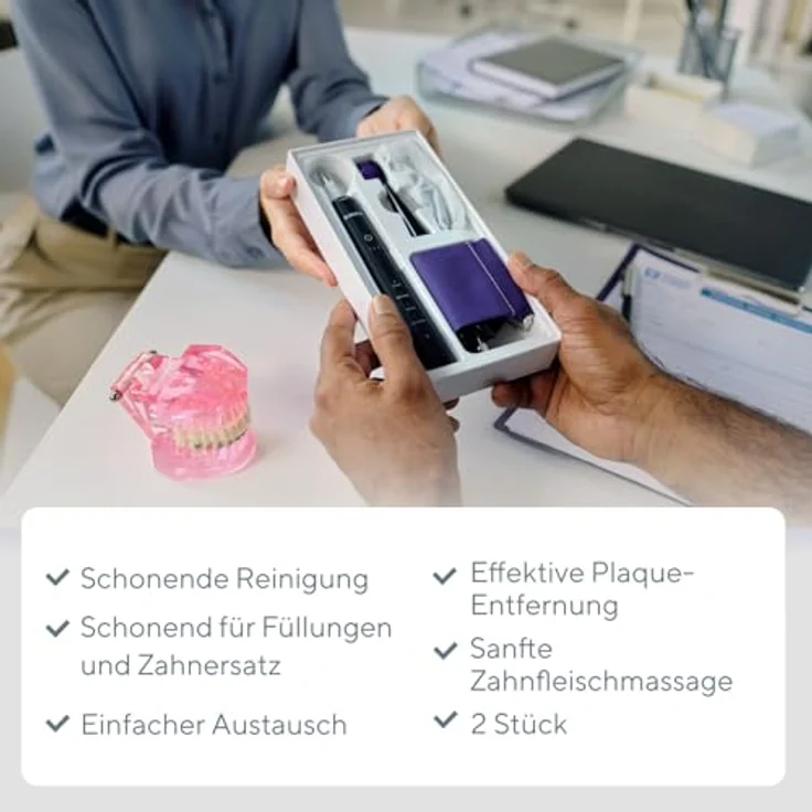 B.WELL Bürstenköpfe Brush Heads MED-870, 2er Pack mit DuPont Borsten, mittelstark, für elektrische Zahnbürsten, weiß – Bild 6
